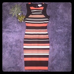 Gorgeous Coral Striped Dress